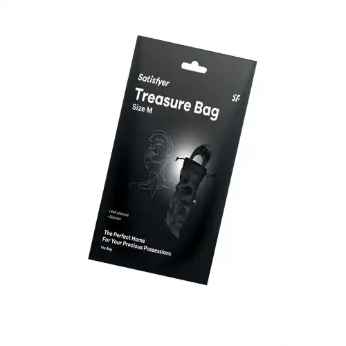 Фото  Мешочек Satisfyer Treasure Bag для хранения игрушек M, черный, 24*12 см