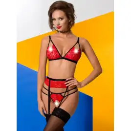 Горячий красный комплект Salome XXL/XXXL