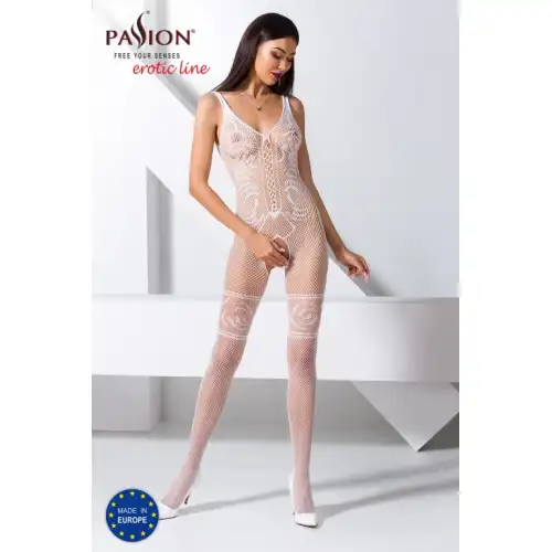 Фото Passion, Польша Белый бодистокинг с пикантным вырезом BS069 S/L