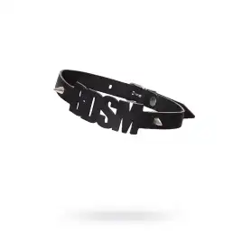 Чокер Pecado BDSM, с шипами, натуральная кожа, черный