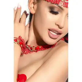 Чокер Me Seduce Queen of hearts Arabesque, красный, OS