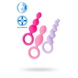 Набор анальных плагов Satisfyer Booty Call colored 3 шт, силикон, ассорти, 13,5 см