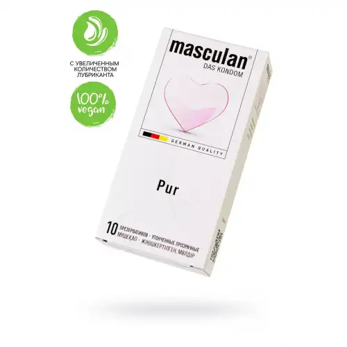 Фото Masculan Презервативы Masculan, Pur № 10 утонченные, 18,5 см, 5.3 см, 10 шт.