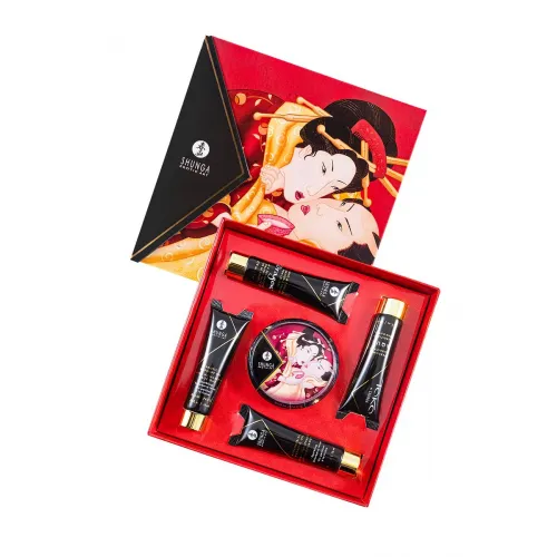 Фото Shunga, Канада Набор Shunga «Секрет Гейши» (Geishas Secret), 5 средств, аромат клубника и шампанское