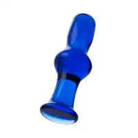 Фото Sexus Glass Анальная втулка Sexus Glass, стекло, синяя, 13,5 см, Ø 4,5 см