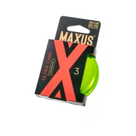 Презервативы Maxus Ultra thin, ультратонкие, латекс, железный кейс, 3 шт.
