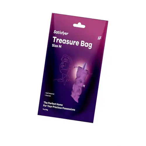 Изображение  Мешочек Satisfyer Treasure Bag для хранения игрушек M, фиолетовый, 24*12 см