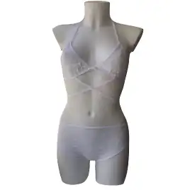 Белый кружевной комплект белья XS/S