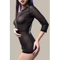 Фото Waname Apparel Эротический комбинезон Waname Preciosity с рукавами ¾ черный (42-44) в пакете