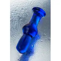 Фото Sexus Glass Анальная втулка Sexus Glass, стекло, синяя, 13,5 см, Ø 4,5 см
