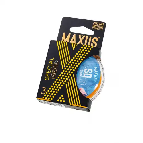 Изображение Maxus Презервативы Maxus Special, точечные, латекс, ребристые, пластиковый кейс, 3 шт.