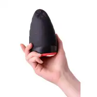 TOYFA Basic Перезаряжаемый мастурбатор Lava с подогревом, силикон, черный, 13 см (в пакете)