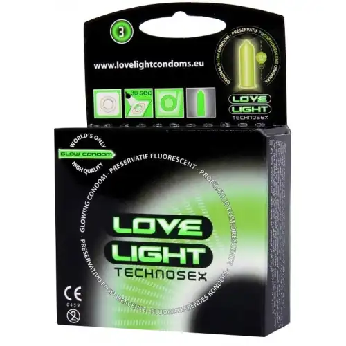 Фото  Светящиеся в темноте презервативы Love Light Glow 3 шт