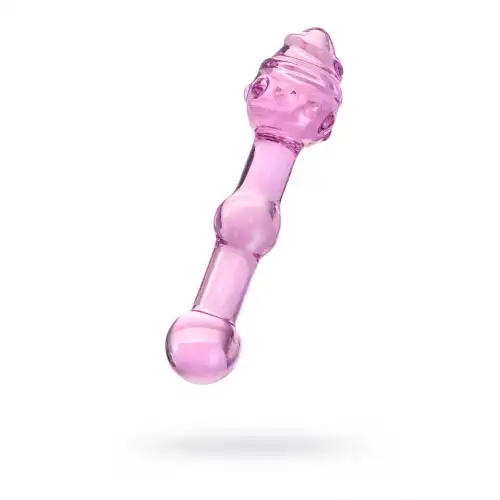 Изображение Sexus Glass Двусторонний фаллоимитатор Sexus Glass, стекло, розовый, 17 см