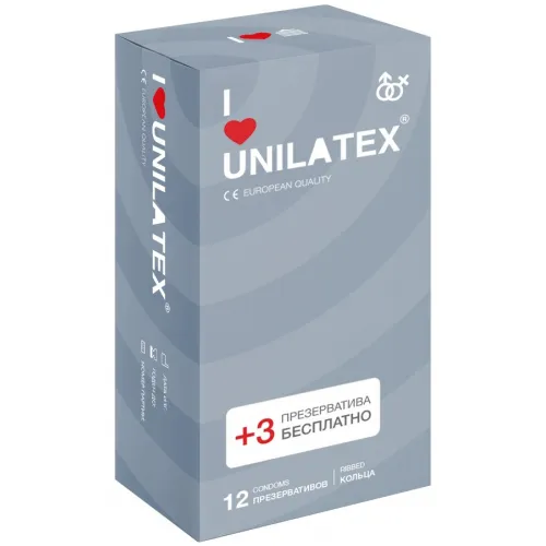 Фото Unilatex Ребристые презервативы Unilatex Ribbed 15 шт