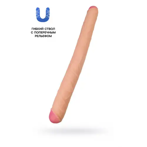 Фото  Фаллоимитатор RealStick Brutal Castor двусторонний, neoskin, телесный, 56 cм