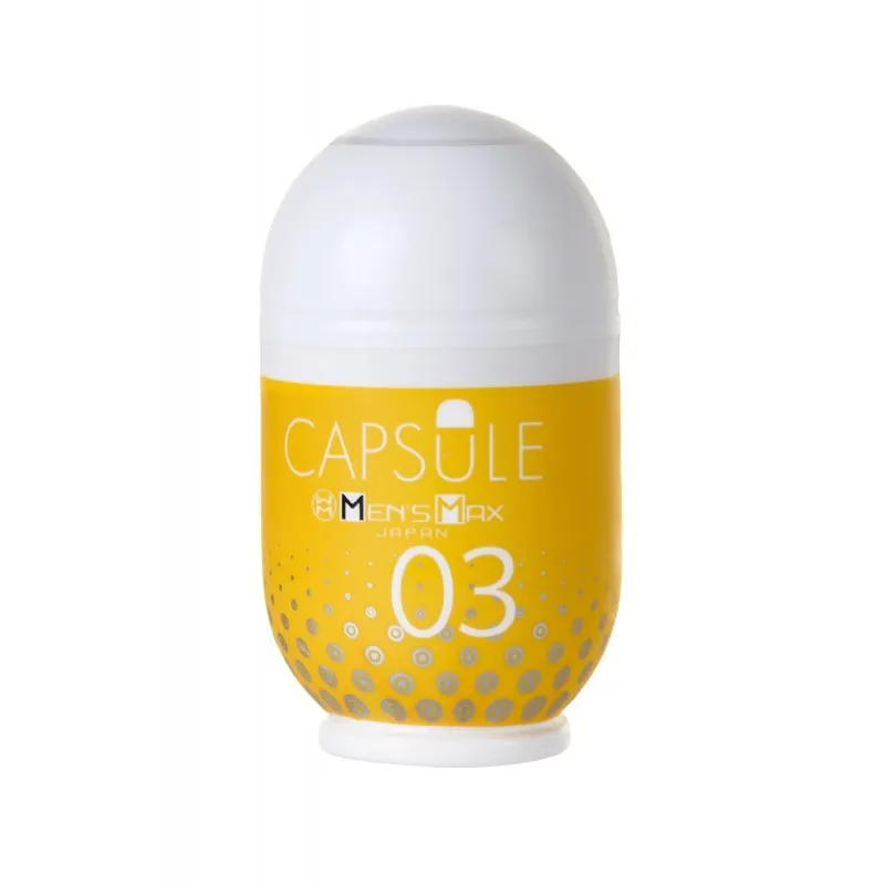 Фото MensMax Мастурбатор нереалистичный MensMax CAPSULE 03 Kanoko, TPE, желтый, 8 см