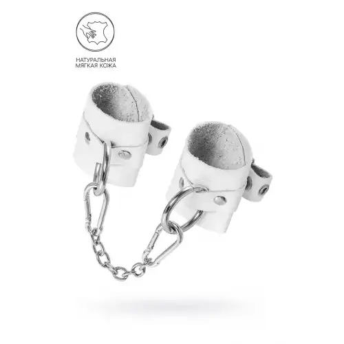 Изображение PECADO B.D.S.M Наручники Pecado BDSM, мягкие с люверсами, натуральная кожа, белые