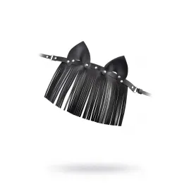 Маска Штучки-дрючки «Кошка с бахромой», кожа, черная