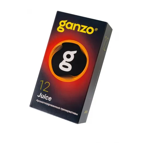 Изображение GANZO Презервативы Ganzo, juice, латекс, аромат, 18 см, 5,2 см, 12 шт.