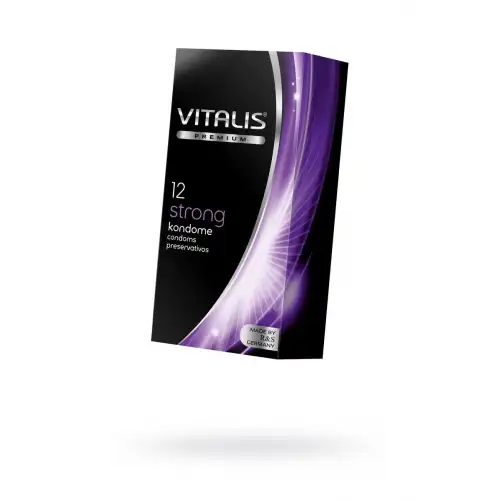 Изображение Vitalis, Германия Презервативы Vitalis, premium, ультрапрочные, 18 см, 5,3 см, 12 шт.