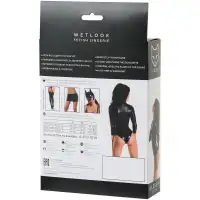Erolanta Glossy Боди Glossy Alessi из материала Wetlook на молнии черное, размер M