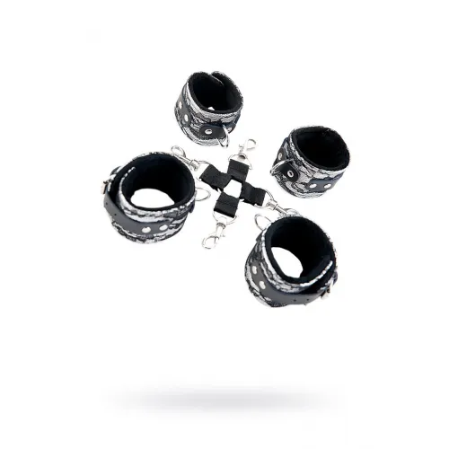 Изображение Marcus by TOYFA Кружевной бондажный комплект TOYFA Marcus (сцепка, наручники и оковы), серебряная