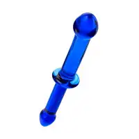 Фото Sexus Glass Двусторонний фаллоимитатор Sexus Glass, стекло, синий, 25 см