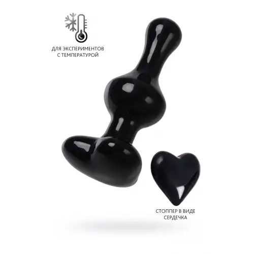 Фото Sexus Glass Анальная втулка Sexus Glass, стекло, черная, 9,8 см