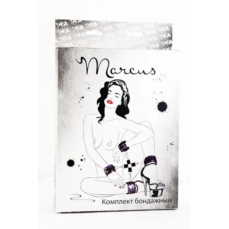 Фото Marcus by TOYFA Кружевной бондажный комплект TOYFA Marcus (сцепка, наручники и оковы), розовый