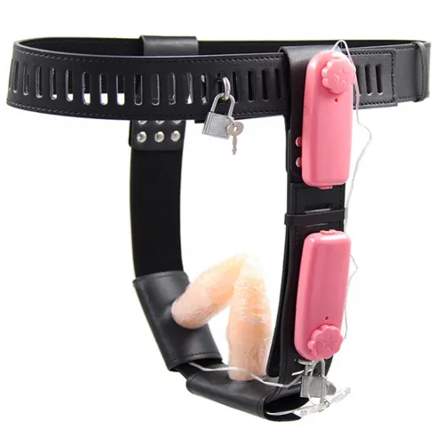 Фото HSY, Китай Женский пояс верности с двумя вибровтулками