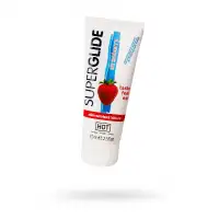 Изображение Hot Productions, Австрия Съедобная смазка на водной основе HOT Superglide для орального секса со вкусом клубники, 75 мл