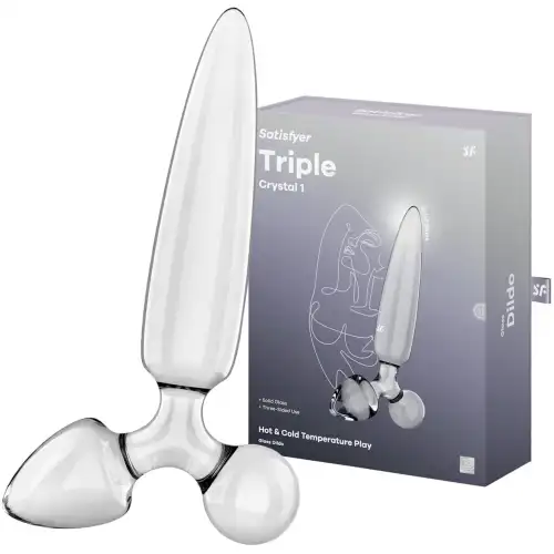 Satisfyer, Германия Стеклянный стимулятор 3 в 1 Satisfyer Triple Crystal 1 прозрачный 21 см Satisfyer, Германия Стеклянный стимулятор 3 в 1 Satisfyer Triple Crystal 1 прозрачный 21 см