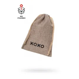 Мешочек XOXO, текстиль, коричневый, 18*12,5 см