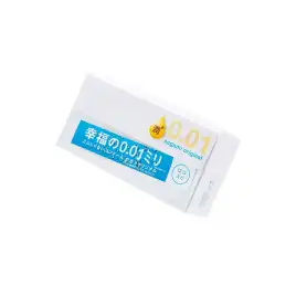 Презервативы Sagami, original 0.01, полиуретан, EXTRA LUB, 12 шт.