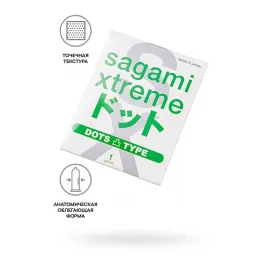 Презервативы Sagami, xtreme, type-e, латекс, 18,5 см, 5,2 см, 1 шт.
