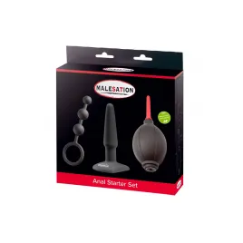 Набор анальных игрушек для начинающих MALESATION Anal Starter Set, черный, 3 шт