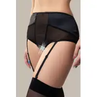 Фото Waname Apparel Эротические трусики-пояс для чулок Waname Elegance с высокой посадкой черные (50-52) в пакете