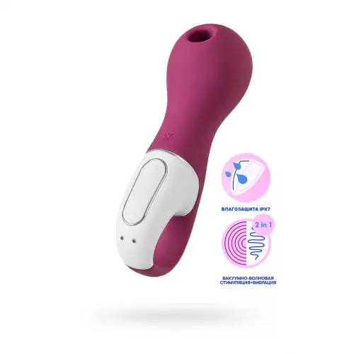 Изображение Satisfyer, Германия Вакуум-волновой стимулятор клитора с вибрацией Satisfyer Lucky Libra, силикон, бордовый, 15,7 см
