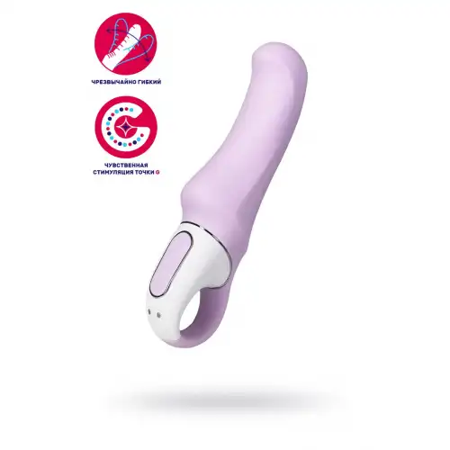 Фото Satisfyer, Германия Нереалистичный вибратор Satisfyer Vibes Charming Smile, силикон, фиолетовый, 18,7 см.