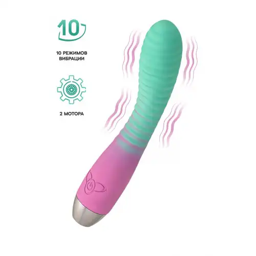 Изображение Flovetta by toyfa, Китай Вибратор с изогнутой головкой Flovetta AZALIA, силикон, мятно-розовый, 20,5 см