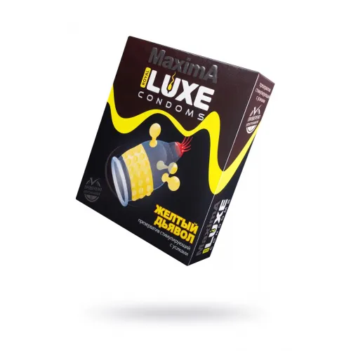 Фото Luxe Презервативы Luxe, maxima, «Желтый дьявол», 18 см, 5,2 см, 1 шт.