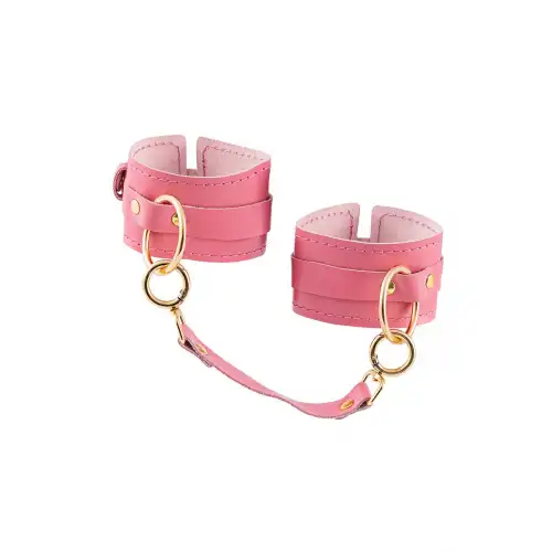 Фото PECADO B.D.S.M Оковы Pecado BDSM, прямоугольные, однослойные, натуральная кожа, розовый