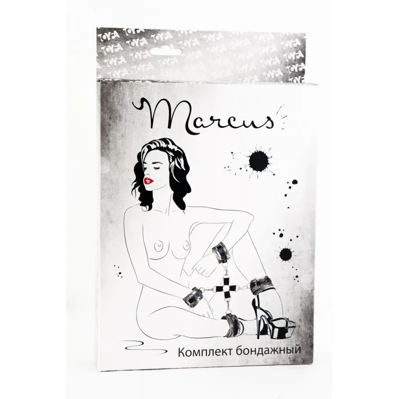 Изображение Marcus by TOYFA Кружевной бондажный комплект TOYFA Marcus (сцепка, наручники и оковы), серебряная