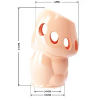 Pretty Love, Китай Рельефная насадка на пенис с открытой головкой Pretty Love Oscar телесная