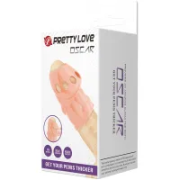 Pretty Love, Китай Рельефная насадка на пенис с открытой головкой Pretty Love Oscar телесная