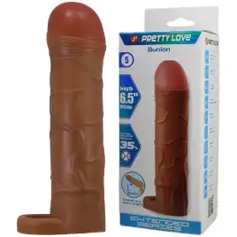 Удлиняющая насадка с креплением под мошонку Pretty Love Bunion мулат + 2,5 см