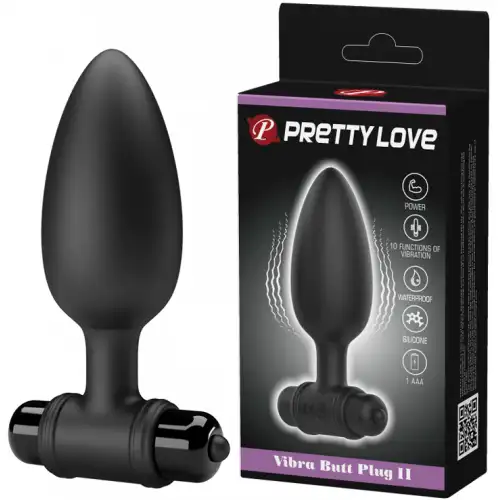 Фото Pretty Love Анальная втулка с вибрацией Pretty Love Vibra Butt Plug II черная