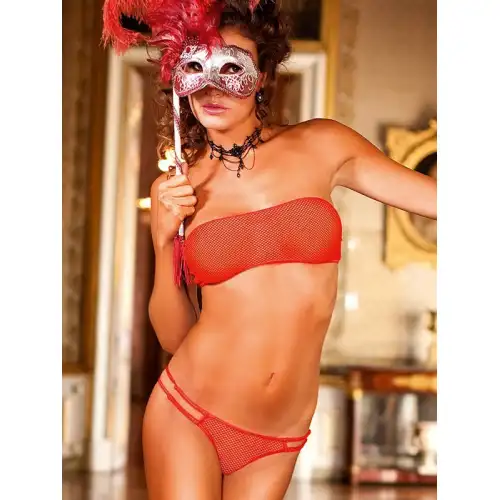 Изображение Baci Lingerie, Тайвань Красный сетчатый комплект белья Spanish OS