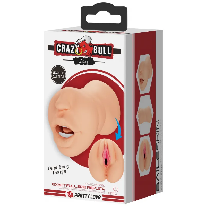 Baile, Китай Двусторонний мастурбатор Crazy Bull Zoey вагина и ротик
